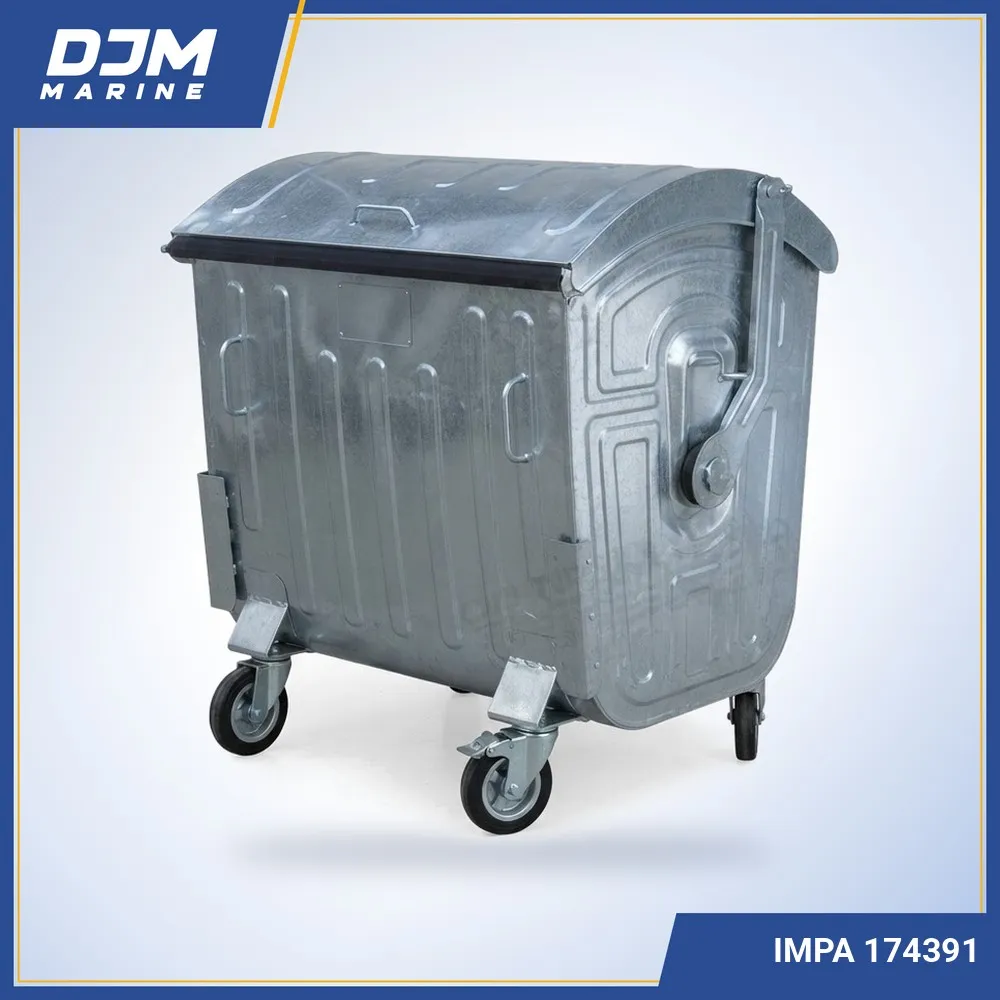 Galvanized Garbage Container with Wheels