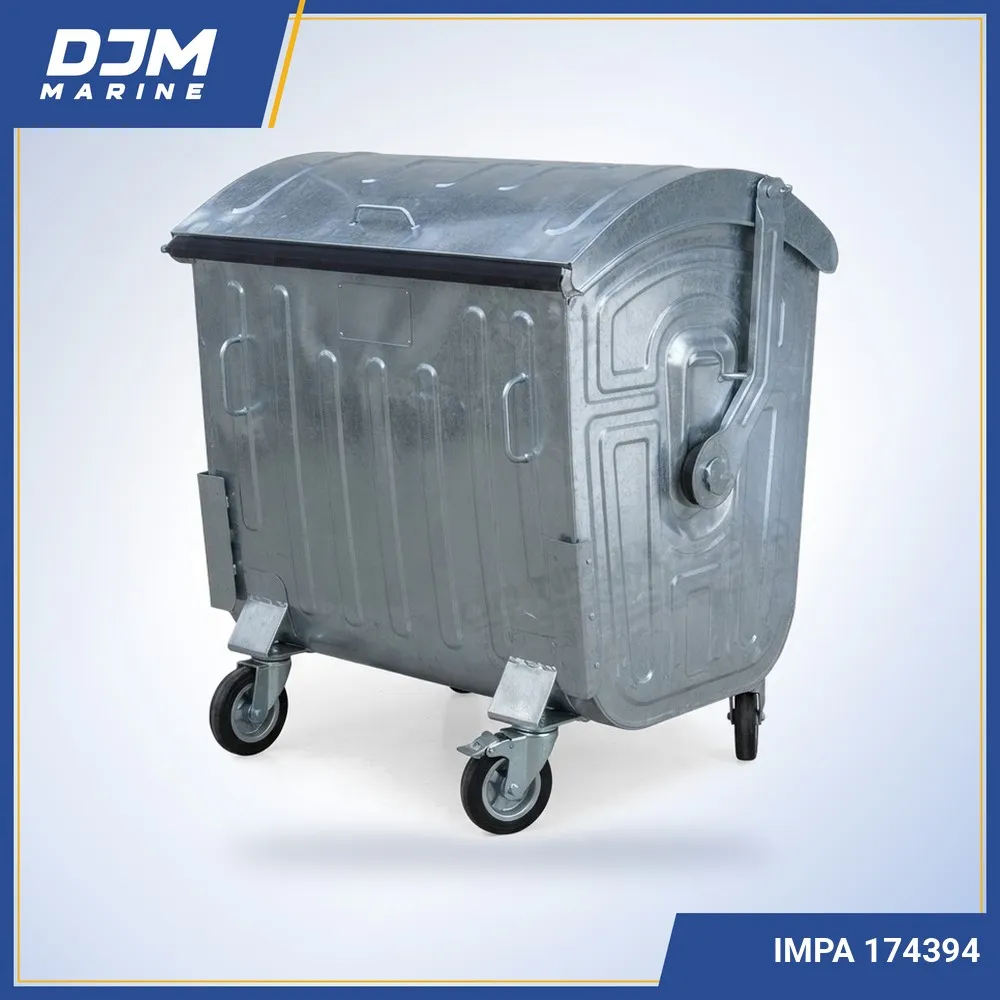 Galvanized Garbage Container with Wheels