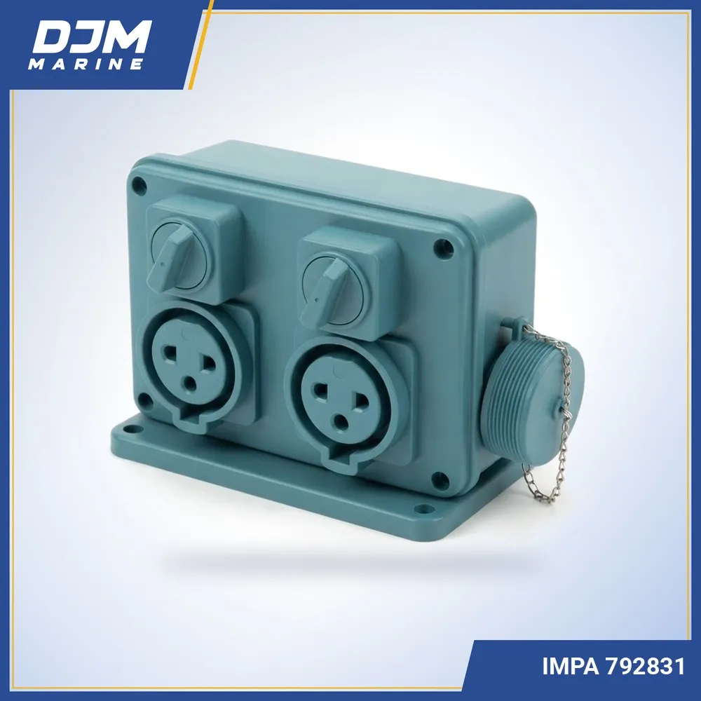 Resin Watertight 3-Pin Twin Receptacle