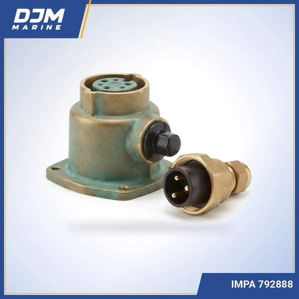 HNA Brass 3-Pin Watertight Plug & Receptacle Set with Switch